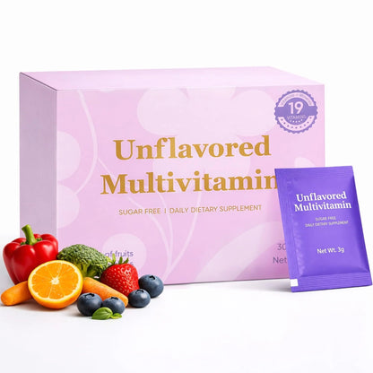 Unflavored Vitamin Powder, Multivitamin Powder Supplement with 19 Vitamins & Minerals + 15 Fruit & Veggie Blend, Supports Healthy Growth - dailyvitalstore