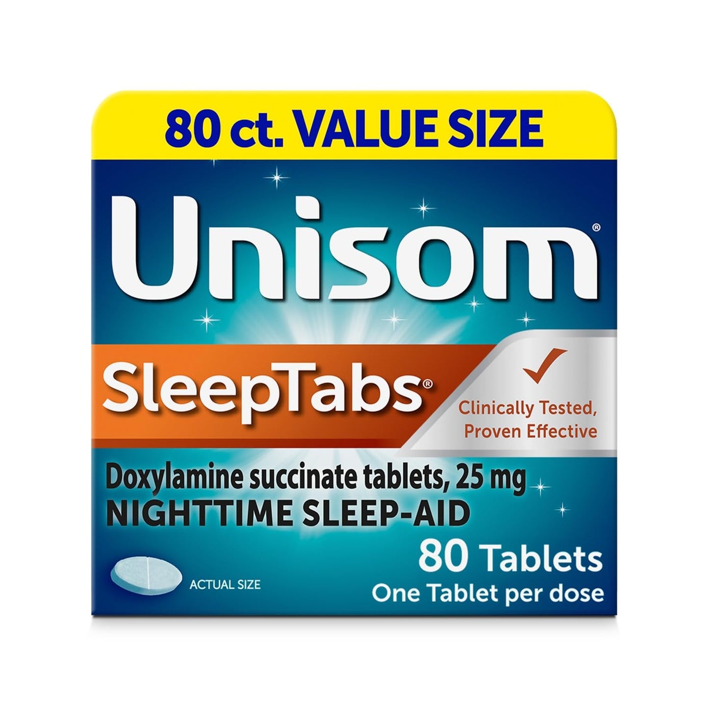 Unisom SleepTabs, Nighttime Sleep-aid, Doxylamine Succinate, 80 Tablets - dailyvitalstore