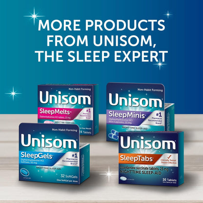 Unisom SleepTabs, Nighttime Sleep-aid, Doxylamine Succinate, 80 Tablets - dailyvitalstore