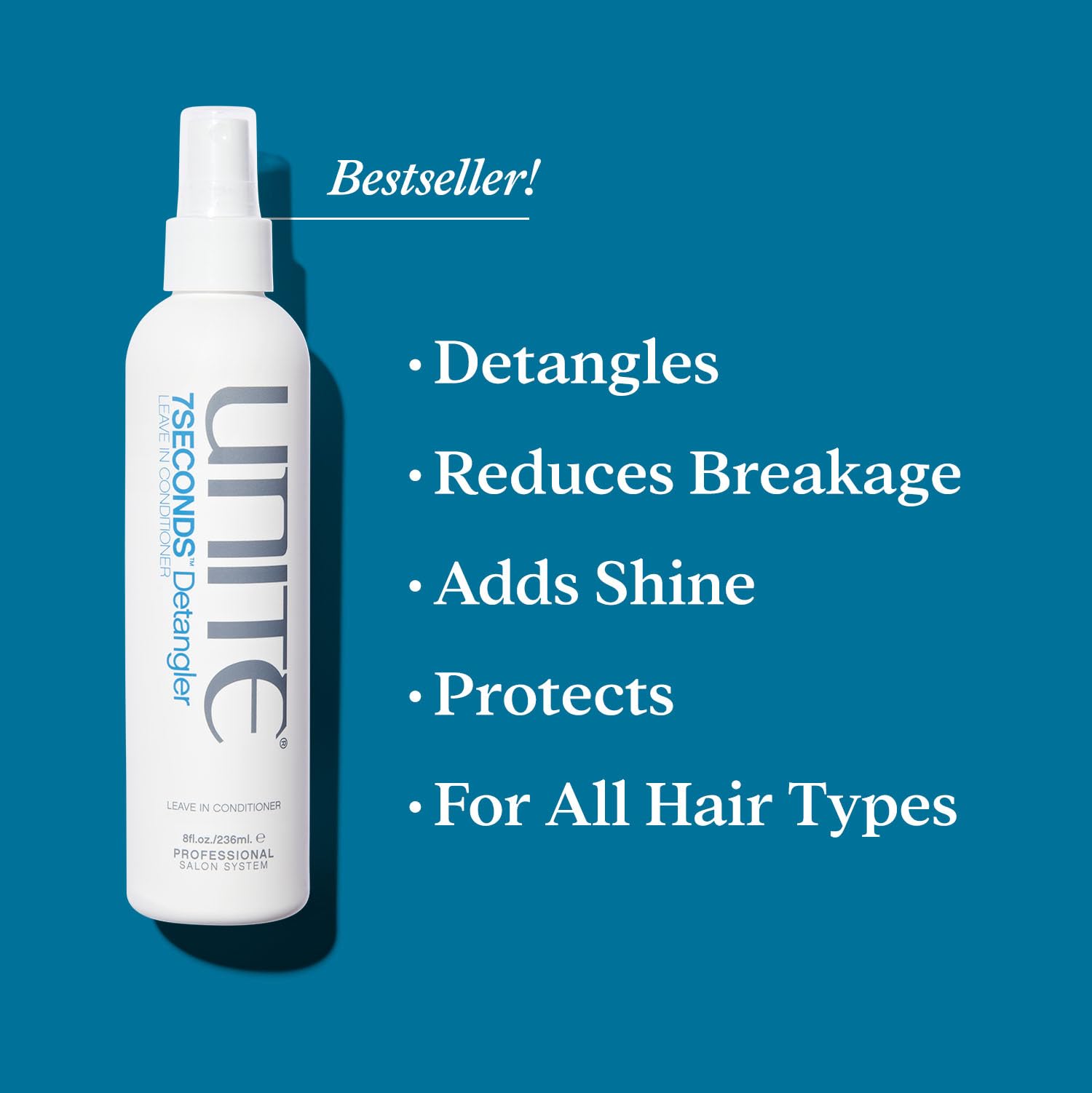 UNITE Hair – 7SECONDS Detangler – Lightweight Leave-In Conditioner Spray to Instantly Detangle, Strengthen & Protect – UV/Heat Protection – 8 Fl Oz - dailyvitalstore
