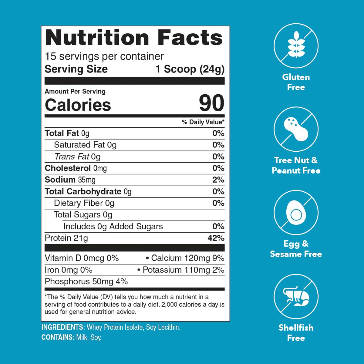 Unjury Unflavored Protein Powder | 21g 100% Whey Isolate Protein Powder | Unflavored Whey Protein Powder | Low Carb and Sugar Free Whey Protein Isolate | Gluten Free - dailyvitalstore