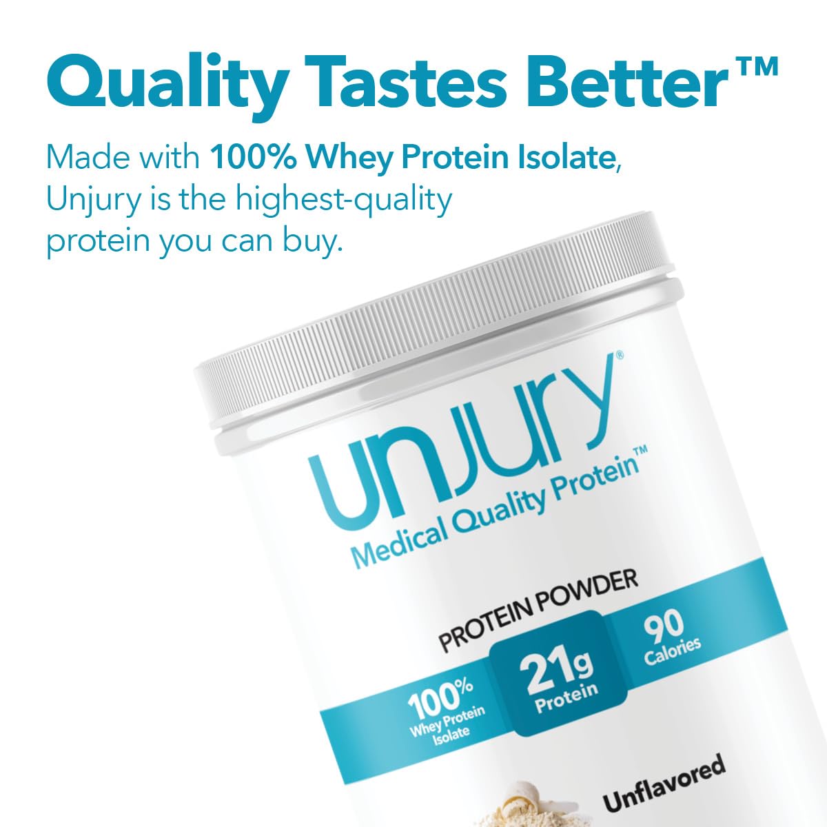 Unjury Unflavored Protein Powder | 21g 100% Whey Isolate Protein Powder | Unflavored Whey Protein Powder | Low Carb and Sugar Free Whey Protein Isolate | Gluten Free - dailyvitalstore