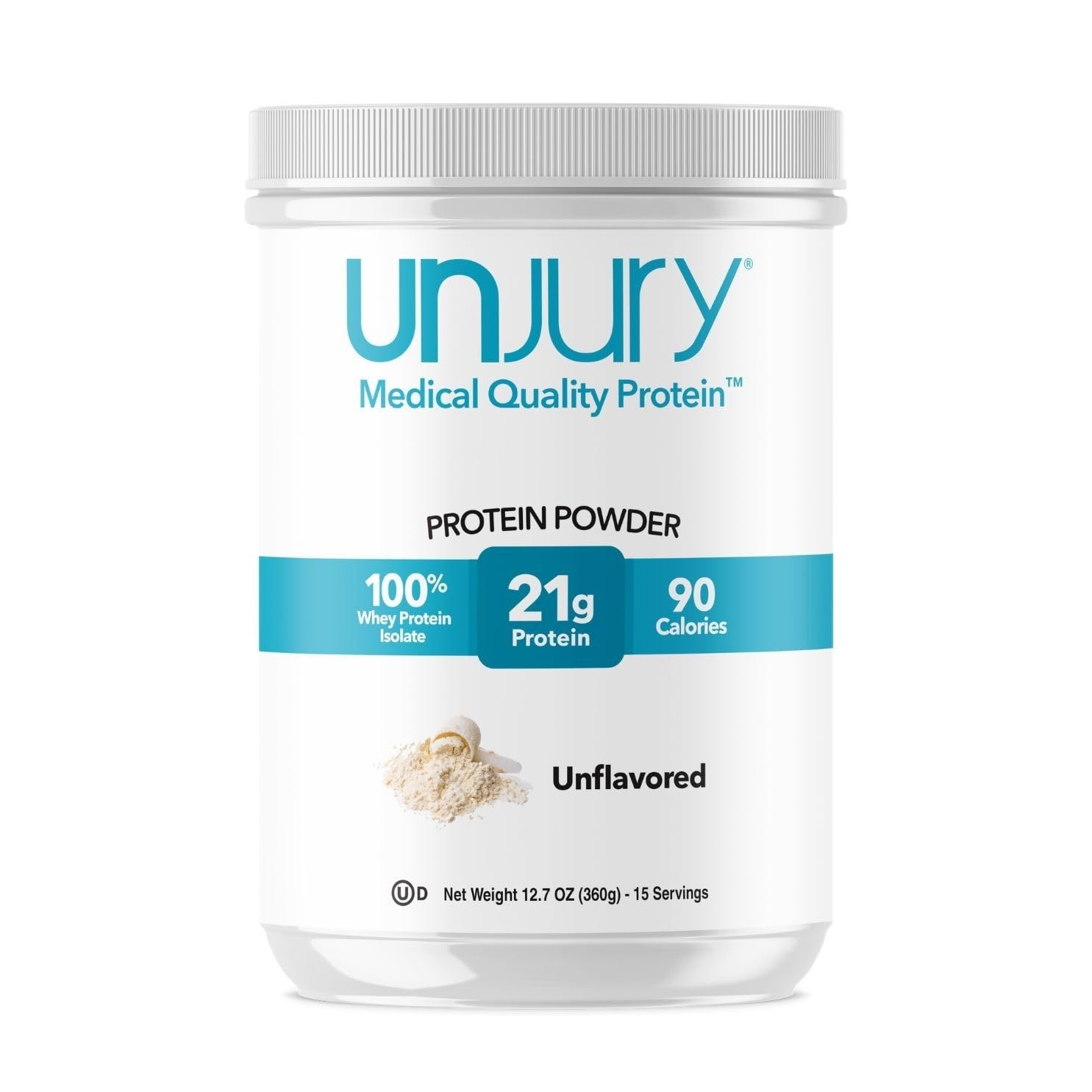 Unjury Unflavored Protein Powder | 21g 100% Whey Isolate Protein Powder | Unflavored Whey Protein Powder | Low Carb and Sugar Free Whey Protein Isolate | Gluten Free - dailyvitalstore