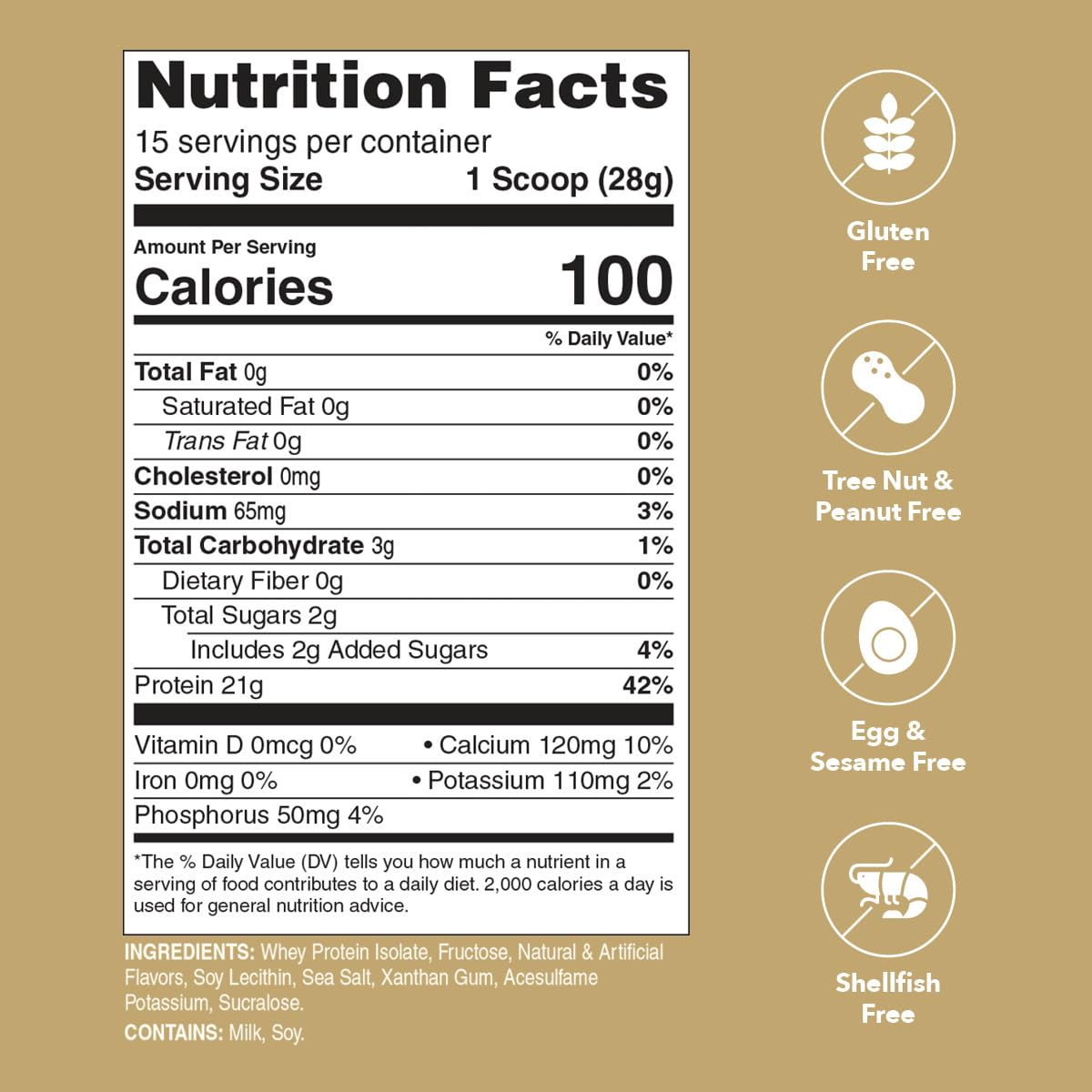 Unjury Whey Protein Powder | Vanilla | 21g 100% Whey Isolate Protein Powder | Low Carb and Lactose Free | Gluten Free | Certified Kosher | 15 Servings - dailyvitalstore