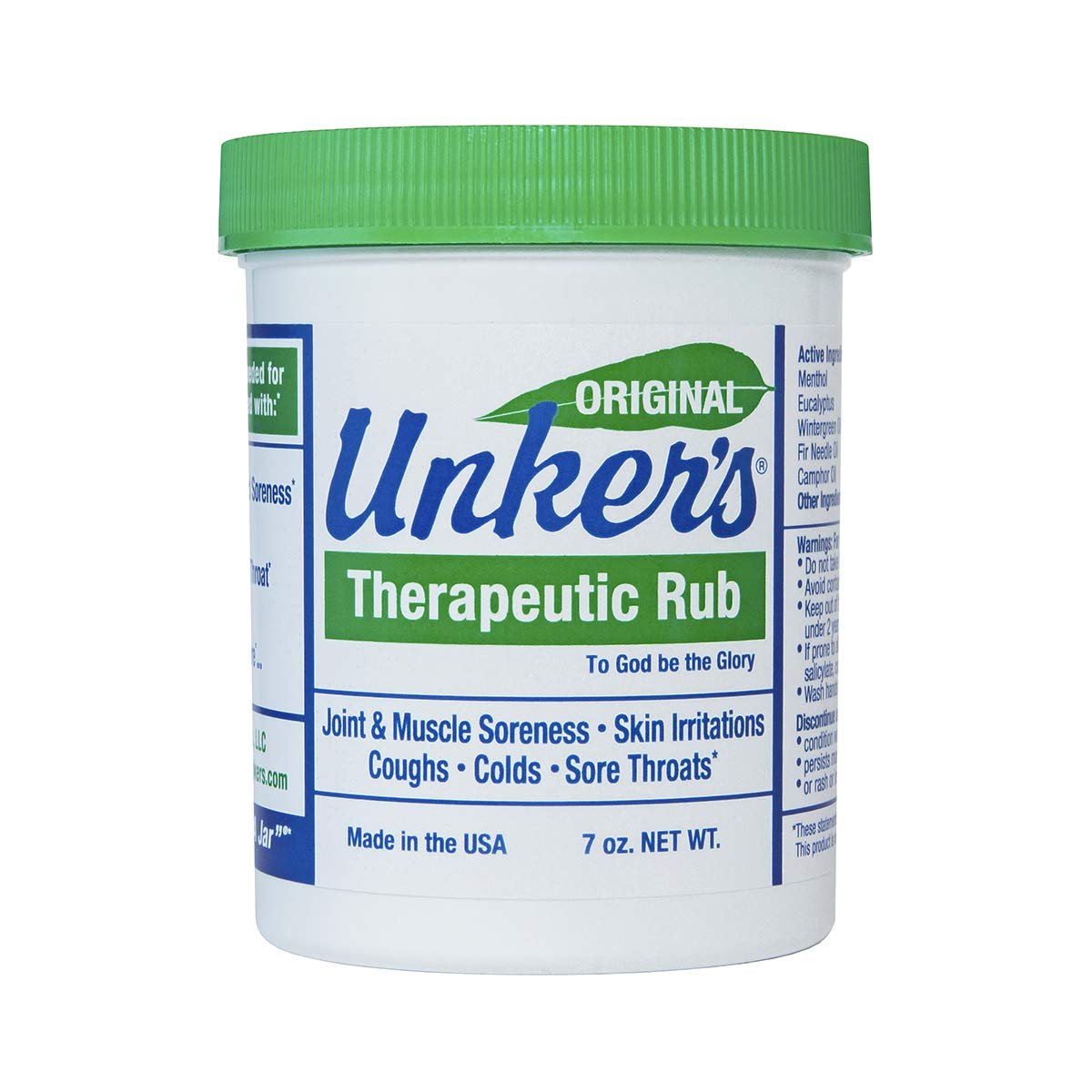 Unker's Unker's therapeutic rub 7 ounces, 7 Ounce - dailyvitalstore
