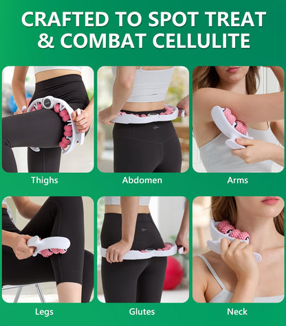 Uoxfill Cellulite massage tool | 360°removable cellulite remover for legs & Lymphatic Drainage Massager | Fascia Blaster for Contoured & Smoother Skin,Tool for Sore Arms, Legs, Stomach & Buttocks Pink - dailyvitalstore