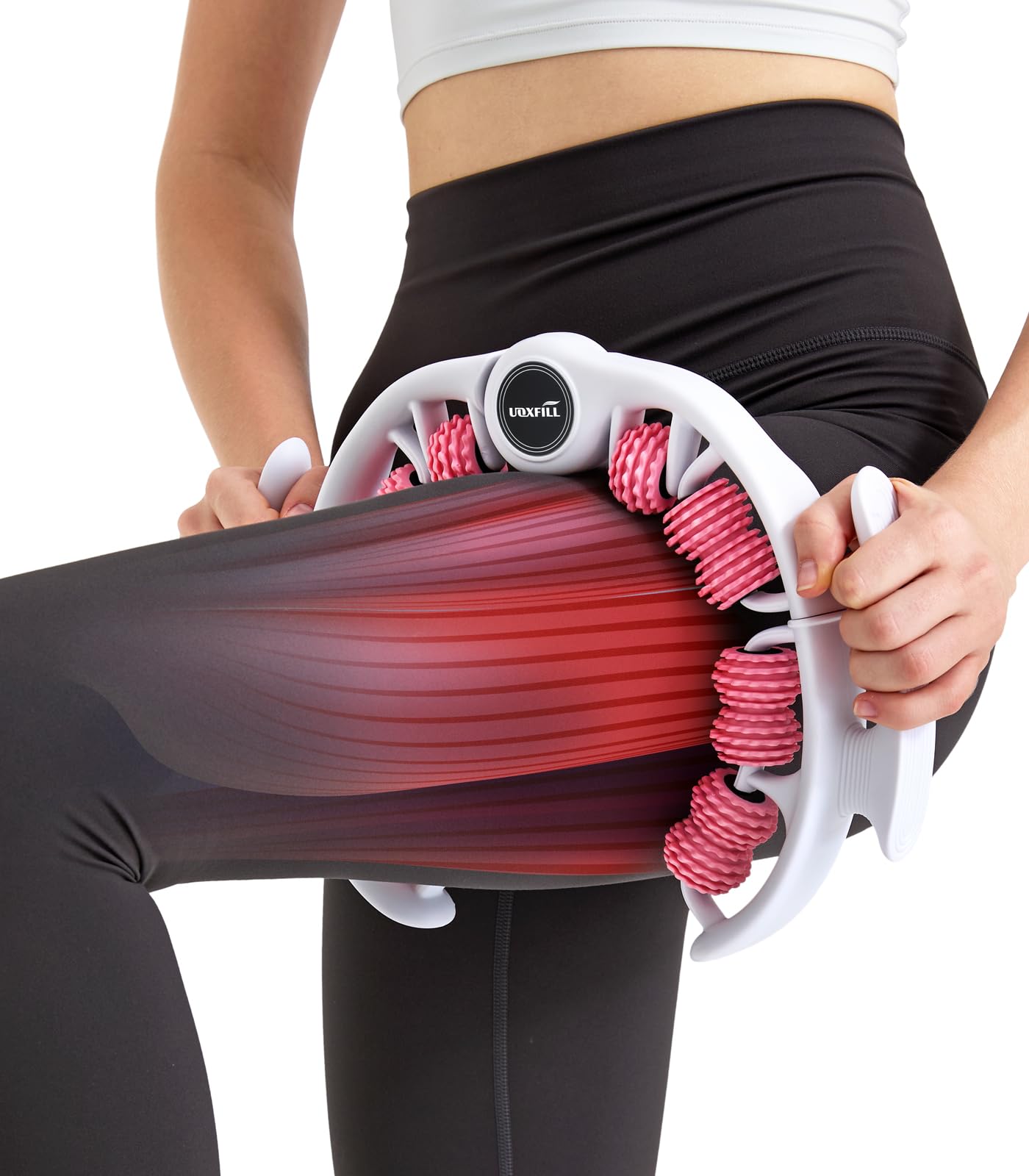 Uoxfill Cellulite massage tool | 360°removable cellulite remover for legs & Lymphatic Drainage Massager | Fascia Blaster for Contoured & Smoother Skin,Tool for Sore Arms, Legs, Stomach & Buttocks Pink - dailyvitalstore