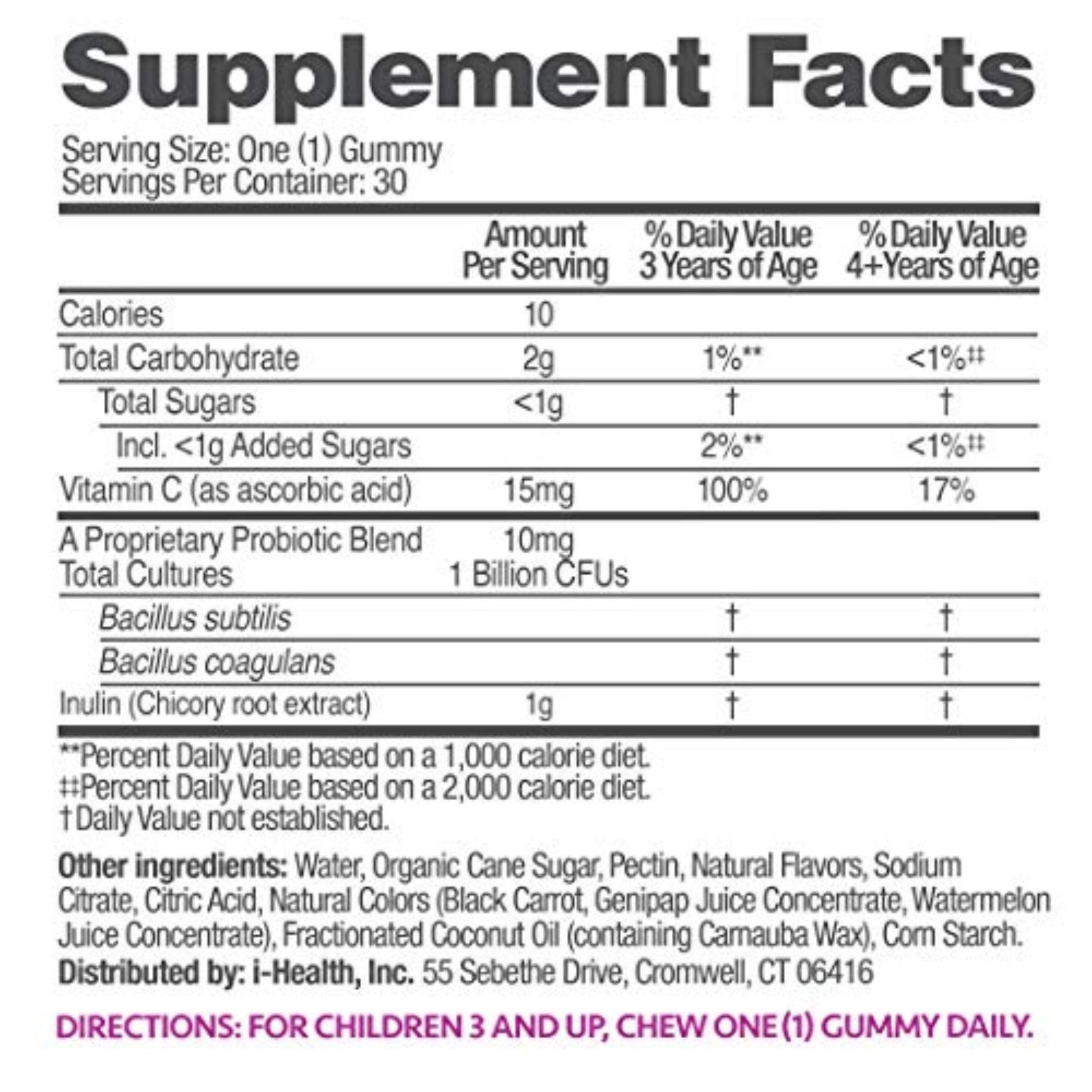 up4 Kids Probiotic Gummies, Digestive and Immune Support with Prebiotics and Vitamin C, Gelatin Free, Gluten Free and Non-GMO, For Ages 3+, 30 count - dailyvitalstore