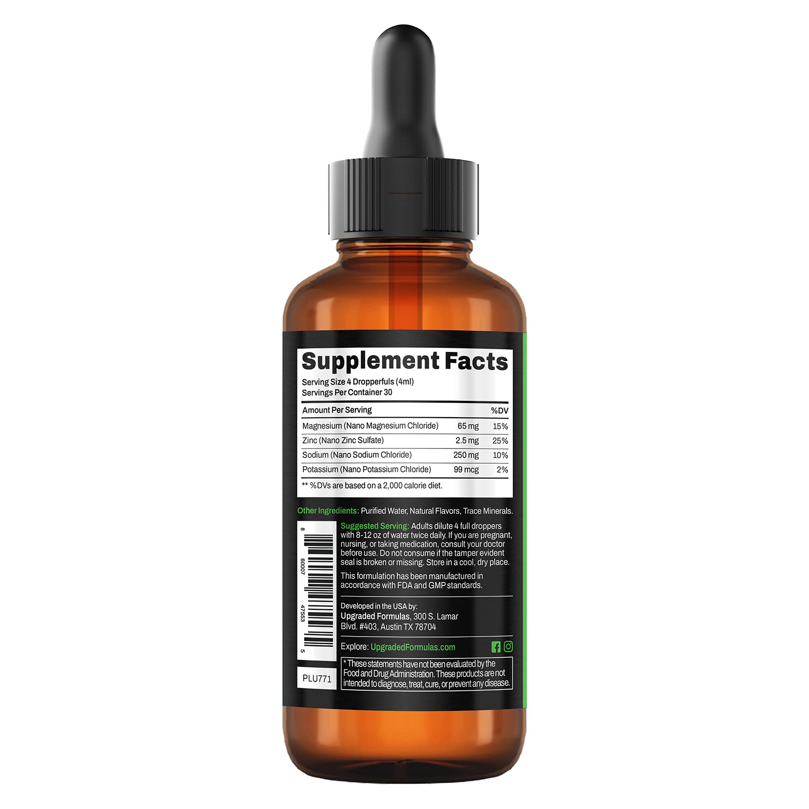Upgraded Formulas Upgraded Charge Optimal Electrolyte Blend with Liquid Nano Minerals Dietary Supplement, 4 Fluid Ounces - dailyvitalstore