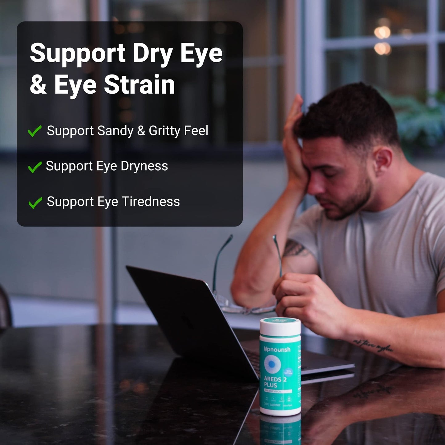 UpNourish AREDS 2 Eye Vitamins for Seniors - Lutein Eye Health Supplement for Adults - Computer Eye Strain Relief, Ocular Health and Dry Eye Support - Vision & Eye Supplements for Women and Men - dailyvitalstore