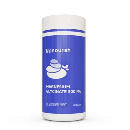 UpNourish Magnesium Glycinate Chelate 500mg Capsules - Highly Absorbable Chelated Magnesium - Pure Magnesium Supplemen - dailyvitalstore