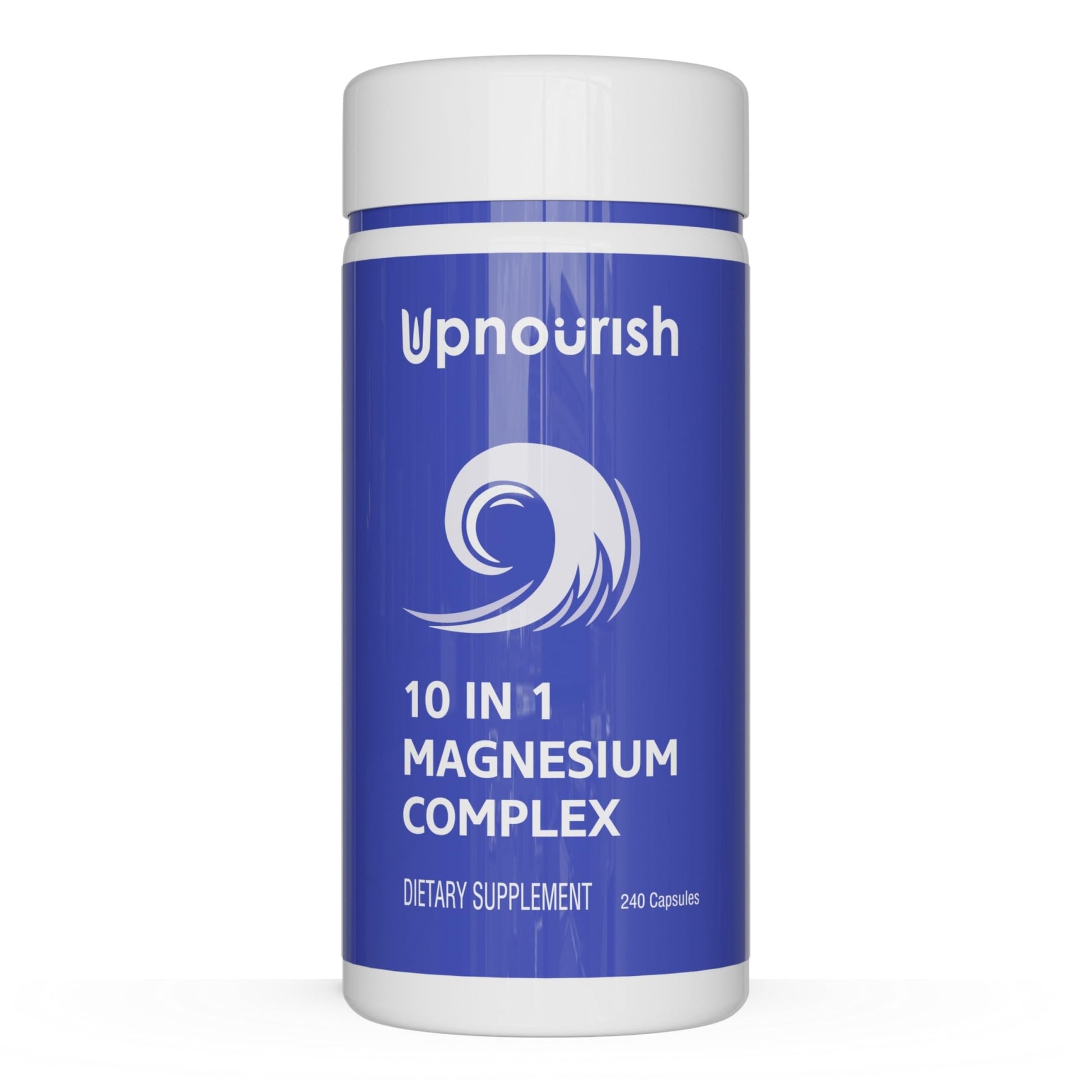 UpNourish Magnesium Supplement - 10 in 1 Magnesium Complex - Full Spectrum Magnesium Mineral Supplements with Glycinate, Citrate, Taurate, Malate, Carbonate, Oxide and More, 240 Vegan Capsules - dailyvitalstore