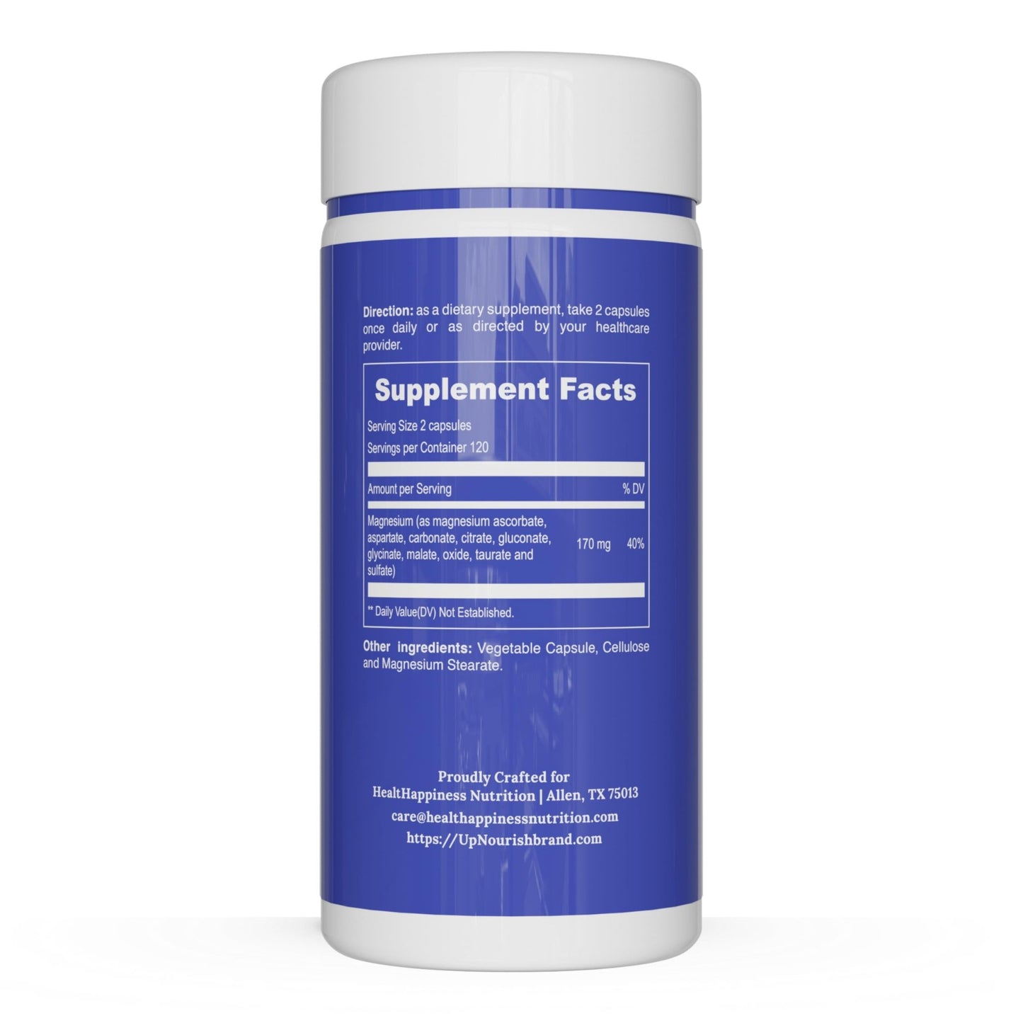 UpNourish Magnesium Supplement - 10 in 1 Magnesium Complex - Full Spectrum Magnesium Mineral Supplements with Glycinate, Citrate, Taurate, Malate, Carbonate, Oxide and More, 240 Vegan Capsules - dailyvitalstore