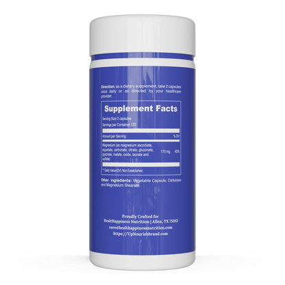UpNourish Magnesium Supplement - 10 in 1 Magnesium Complex - Full Spectrum Magnesium Mineral Supplements with Glycinate, Citrate, Taurate, Malate, Carbonate, Oxide and More, 240 Vegan Capsules - dailyvitalstore