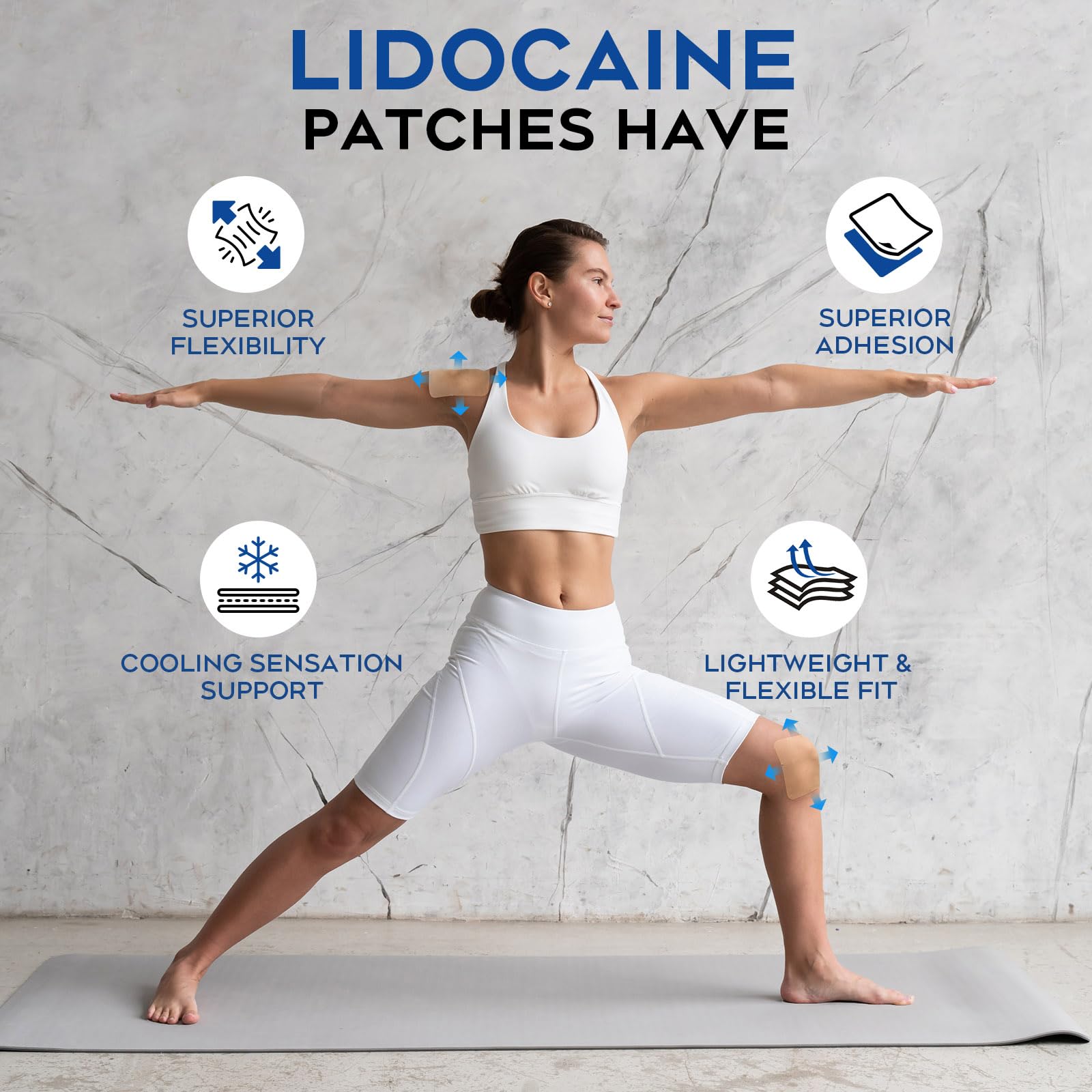 Uposiut Lidocaine 4% Patches - Extra Strength Lidocaine Patches (40 Patches), for Neck, Shoulder, Back, Knee, and Ankle Muscles, 12-Hour Effectiveness-A001L - dailyvitalstore