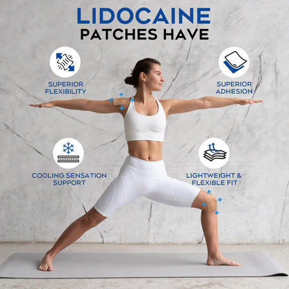 Uposiut Lidocaine 4% Patches - Extra Strength Lidocaine Patches (40 Patches), for Neck, Shoulder, Back, Knee, and Ankle Muscles, 12-Hour Effectiveness-A001L - dailyvitalstore