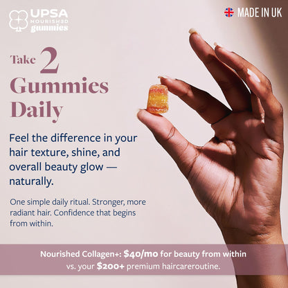 Upsa Nourished Collagen Hair Health 30 Count – Ovoderm® Egg Membrane Complex with Biotin, Zinc & Copper – for Healthy, Shiny & Fuller-Looking Hair - dailyvitalstore