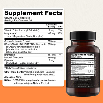 UpWellness Golden Revive + Joint Support Supplement Featuring Turmeric with Black Pepper, Quercetin, and Magnesium- Turmeric Boswellia Supplement - 6 Active Ingredients - 60 Capsules, 3 Pack - dailyvitalstore