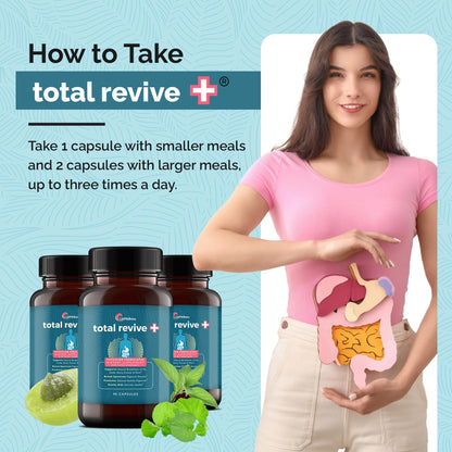 UpWellness Total Revive+ Digestive Enzymes - Broad-Spectrum Enzymes for Digestive Health - Supports Gut Health and Nutrient Absorption - dailyvitalstore
