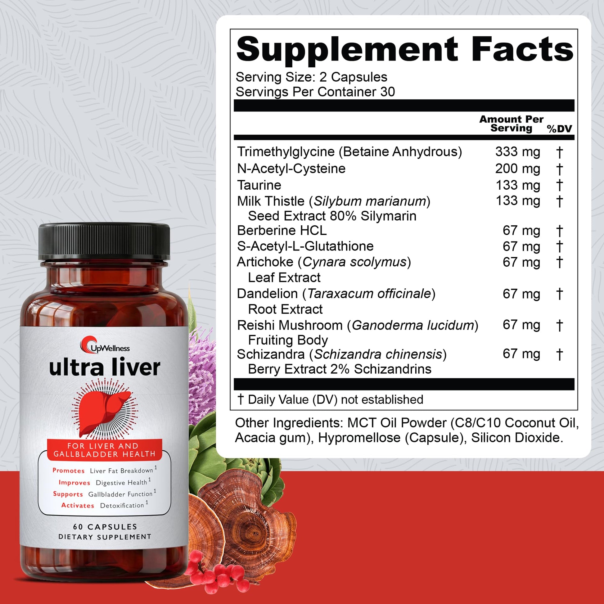 UpWellness Ultra Liver Supplement for Liver Support and Gallbladder Support - Powered by TMG, NAC Milk Thistle, and More - dailyvitalstore