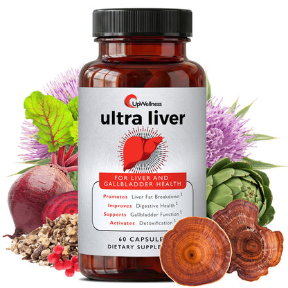 UpWellness Ultra Liver Supplement for Liver Support and Gallbladder Support - Powered by TMG, NAC Milk Thistle, and More - dailyvitalstore