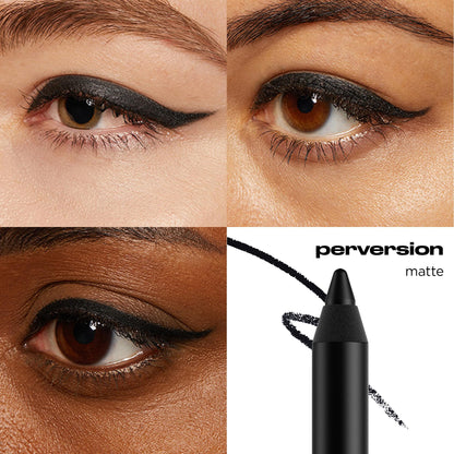 URBAN DECAY 24/7 Glide-On Waterproof Eyeliner Pencil - Smudge-Proof, Long-Lasting, Transfer-Proof, Up to 16HR Wear, Smooth No-Tug Formula, Perversion (Matte Blackest Black) - 0.04 oz - dailyvitalstore