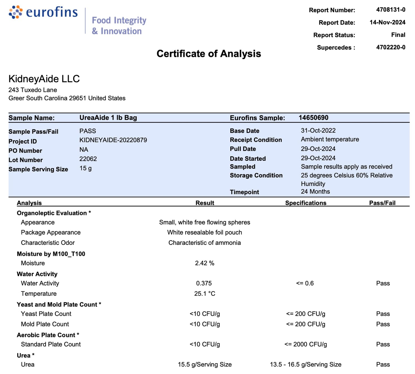 UreaAide Unflavored Urea Powder for Low Sodium 30 Servings Oral Urea Powder for Hyponatremia-Single Ingredient 100% Medical Grade Urea with 15 gram Dose Scoop - dailyvitalstore