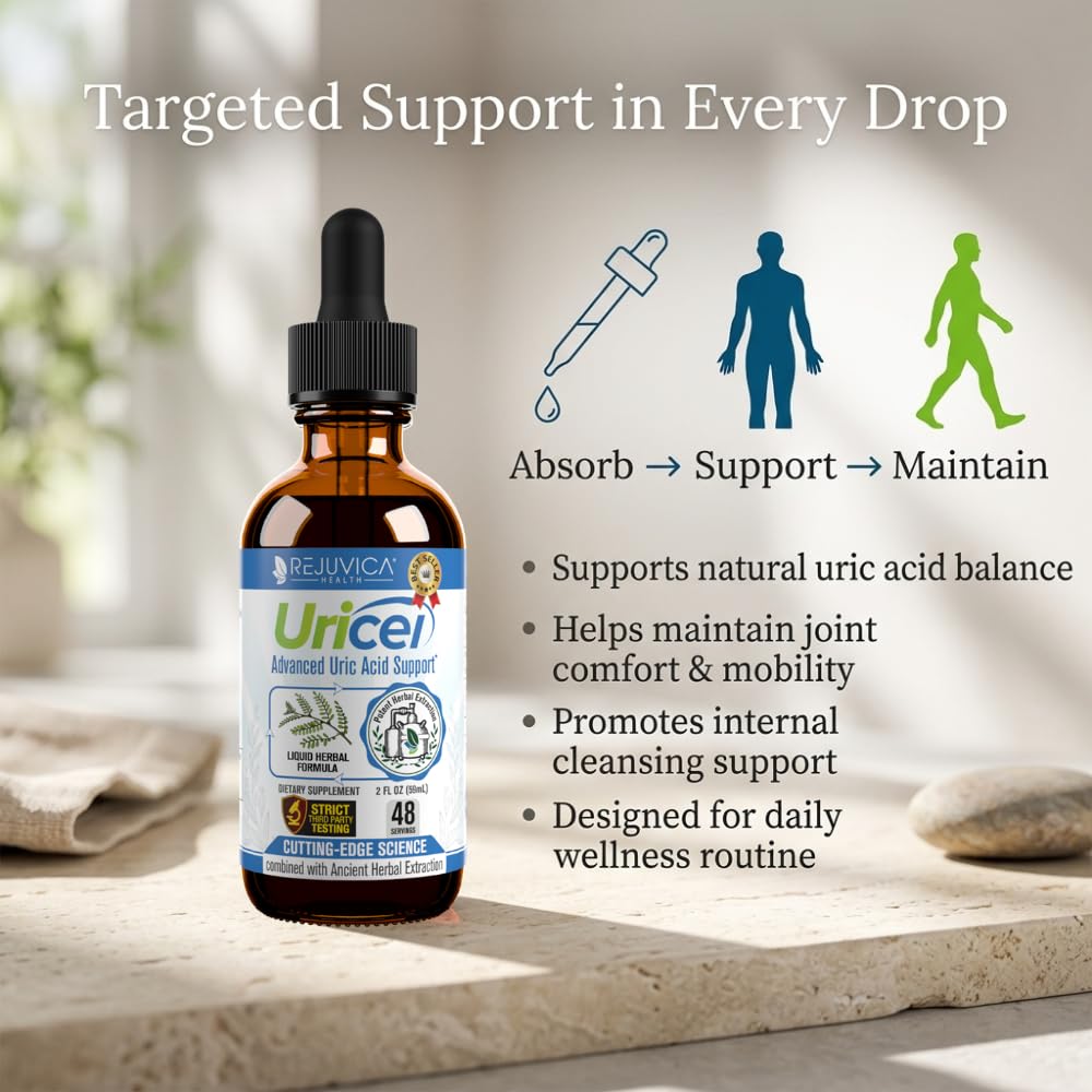 Uricel - Advanced Uric Acid Support & Cleanse Supplement - Liquid Delivery for Better Absorption - Tart Cherry, Chanca Piedra, Celery Seed, Turmeric & More! - dailyvitalstore