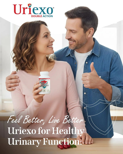 Uriexo Double Action Support Cranberry Pills - Urinary Tract Health Supplement with 36mg Proanthocyanidins PACs & 2000mg D-Mannose, Capsules for Men & Women, Non-Antibiotic Formula, 30 Day Supply - dailyvitalstore