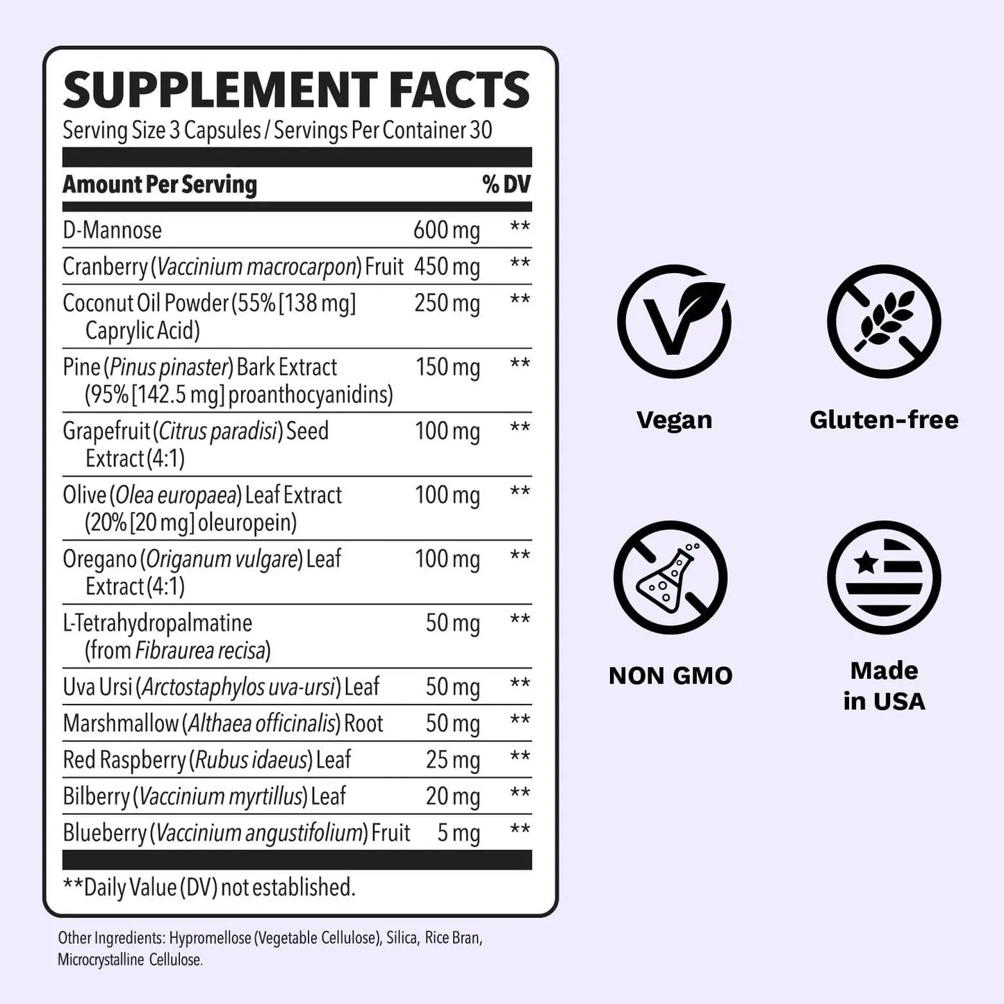 Urinari-X Extra Strength with Enhanced Comfort - Urinary Tract Support - Fast UTI Relief - Vitamin Supplement for Bladder Function - D-Mannose, Cranberry, Pinebark, Uva Ursi & Grapefruit - 90 Capsules - dailyvitalstore