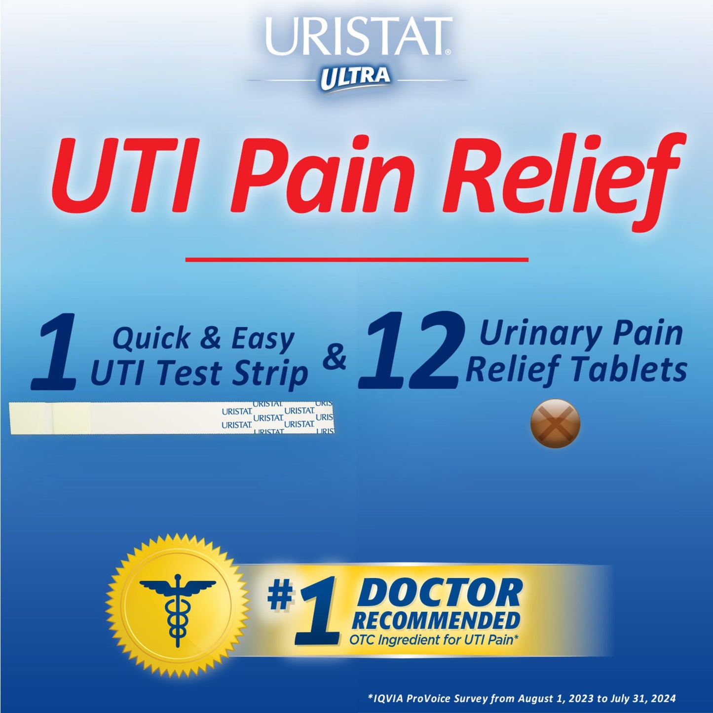 Uristat Ultra Strength Urinary Tract Infection Treatments and Test Relief Kit – 1 UTI Test Strip & 12 Cranberry Flavor Relief Tablets to Ease Urinary Pain, Burning & Urgency - dailyvitalstore