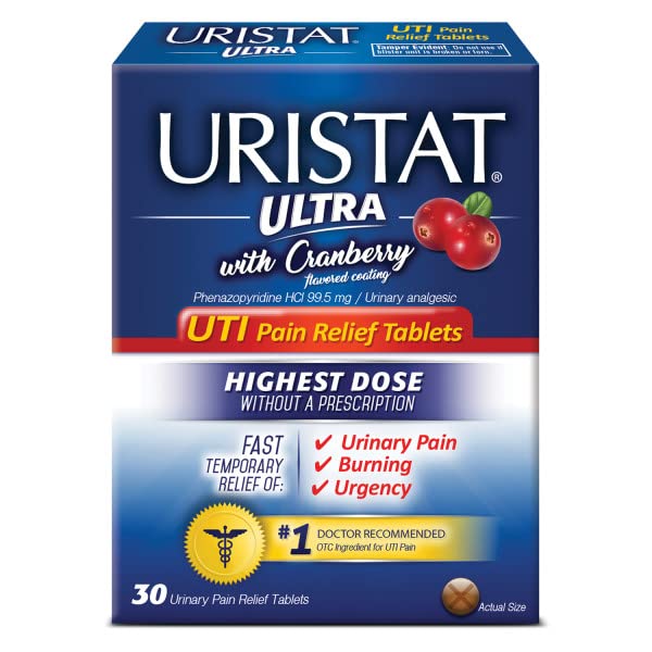 URISTAT Ultra UTI Pain Relief, Cranberry Flavored Coating, 30 Tablets (Pack of 2) - dailyvitalstore