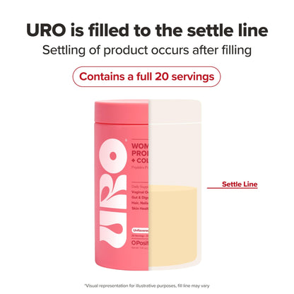 URO Women’s Probiotic + Collagen Peptides Powder – Vaginal, Skin & Gut Health In One Daily Scoop – With Hydrolyzed Collagen Peptides, Probiotic Blend, and XOS Prebiotics – 20 servings - dailyvitalstore