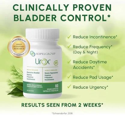 UROX Bladder Control, Safe and Effective Bladder Support Supplement for Men & Women, Helps Reduce Urinary Leakage, Frequency, Urgency, 180 Vegetarian Capsules - dailyvitalstore