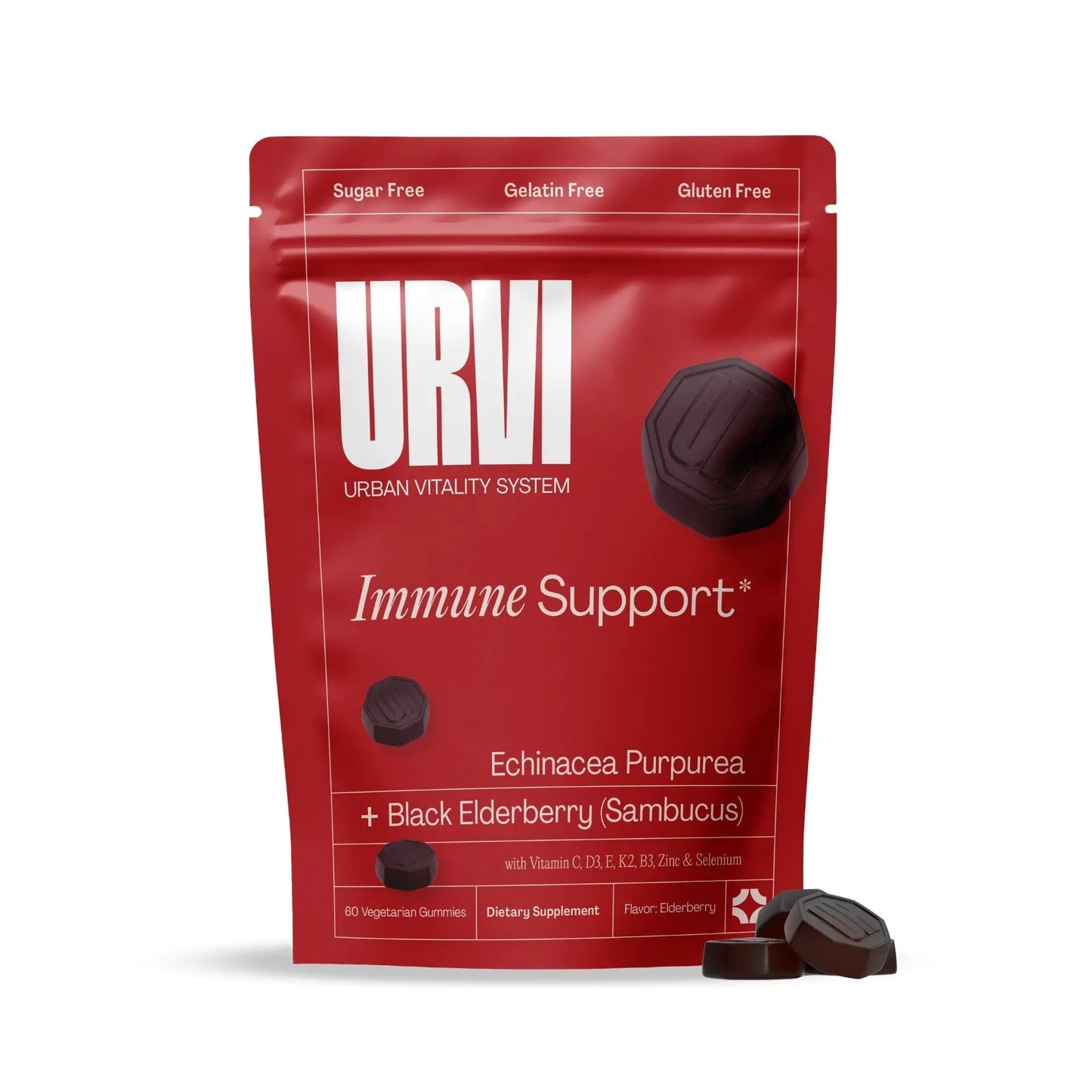 URVI® Immune Support Gummies - Vitamin C, D3 K2, E, Niacin, Zinc & Selenium with Elderberry & Echinacea - dailyvitalstore