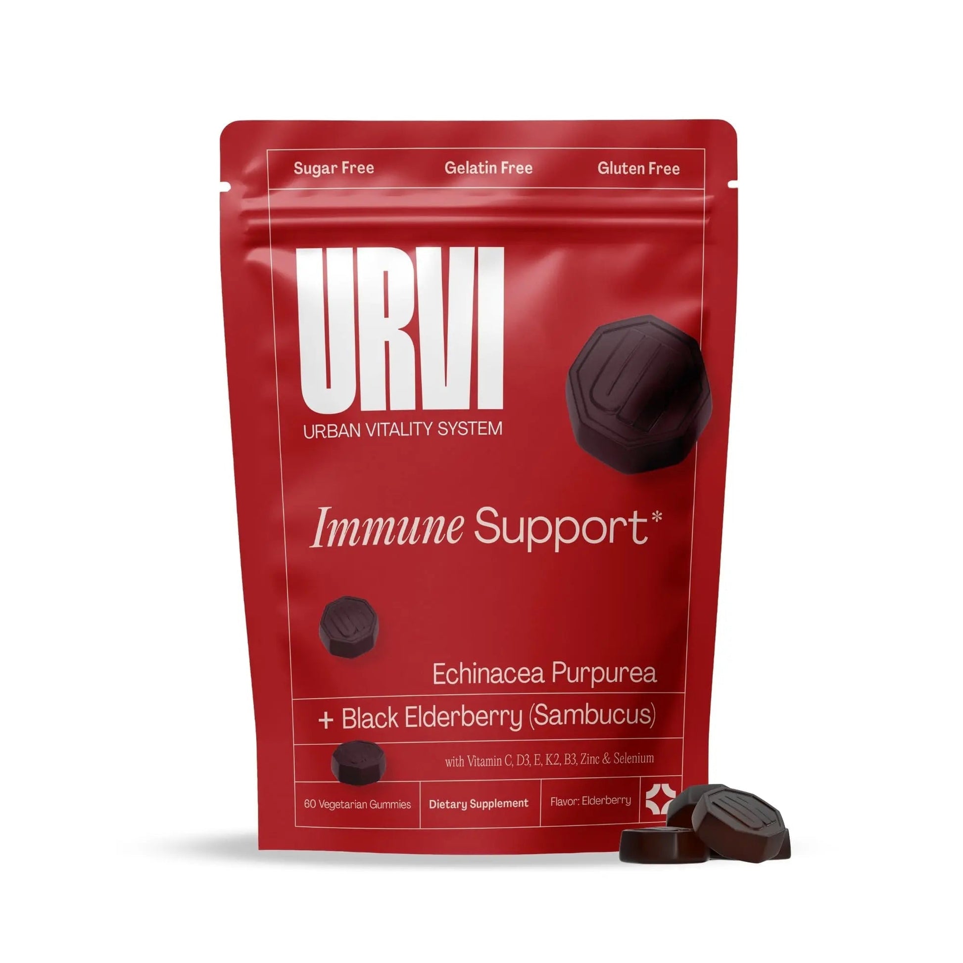 URVI® Immune Support Gummies - Vitamin C, D3 K2, E, Niacin, Zinc & Selenium with Elderberry & Echinacea - dailyvitalstore