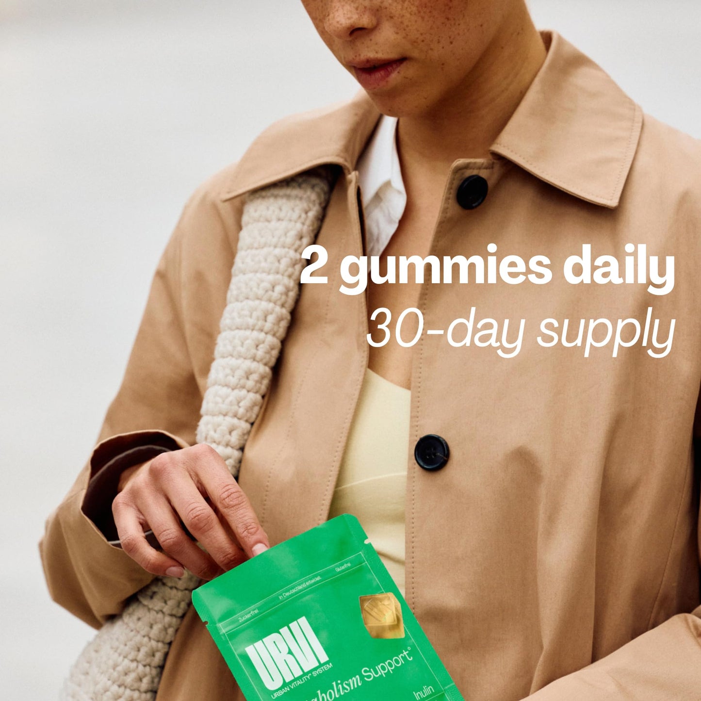 URVI® Metabolism Support Gummies 4-in-1 – Chromium Picolinate, Choline, Inulin & Ginger Extract - Prebiotic Fiber & Minerals – Gut Health & Digestive Support – Sugar-Free – Ginger-Lemon Flavor, 60pcs - dailyvitalstore