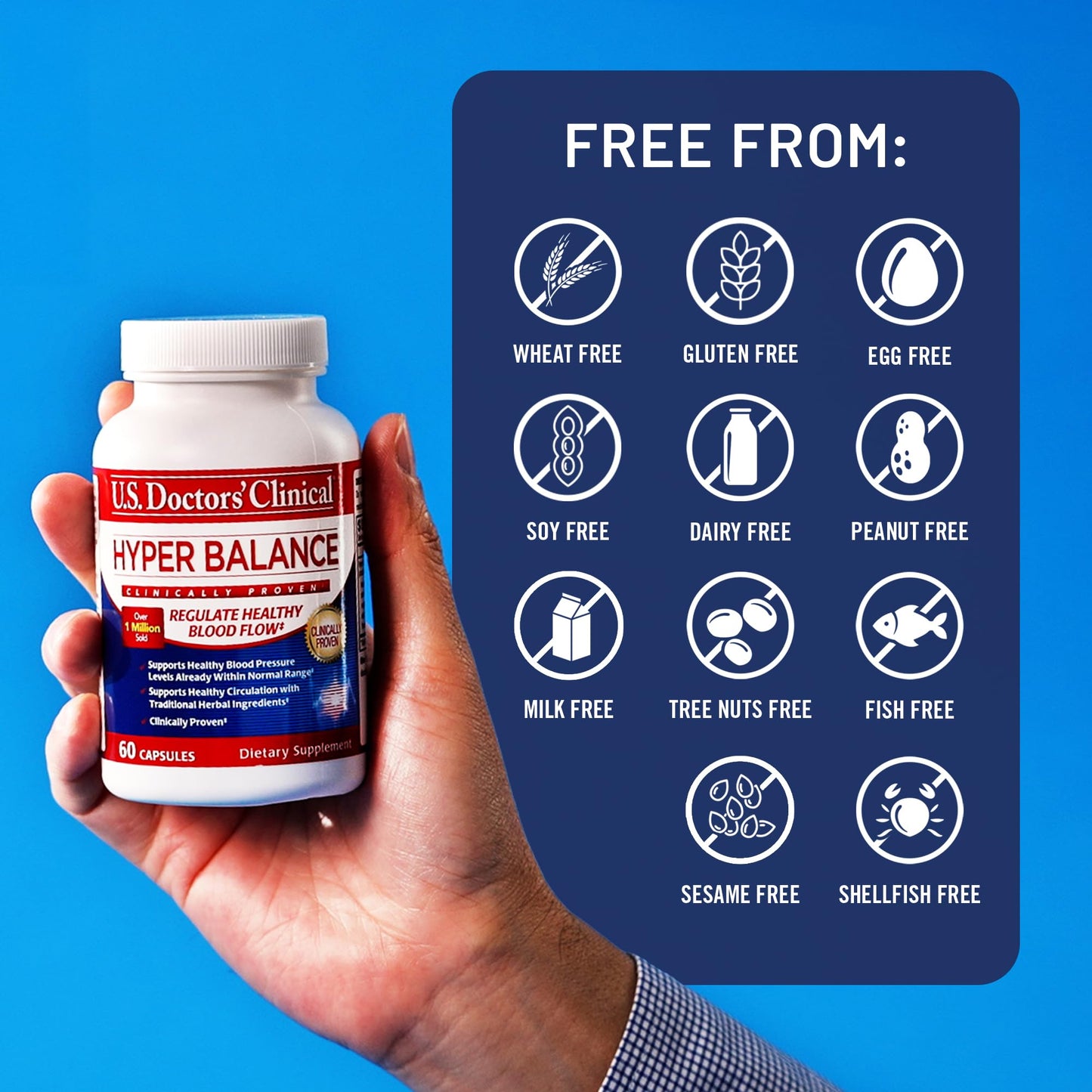 U.S. Doctors’ Clinical HyperBalance Herbal Support for Liver with Eucommia Bark, Senna, Wild Chrysanthemum to Promote Regulation (1 Month Supply – 60 Capsules) - dailyvitalstore