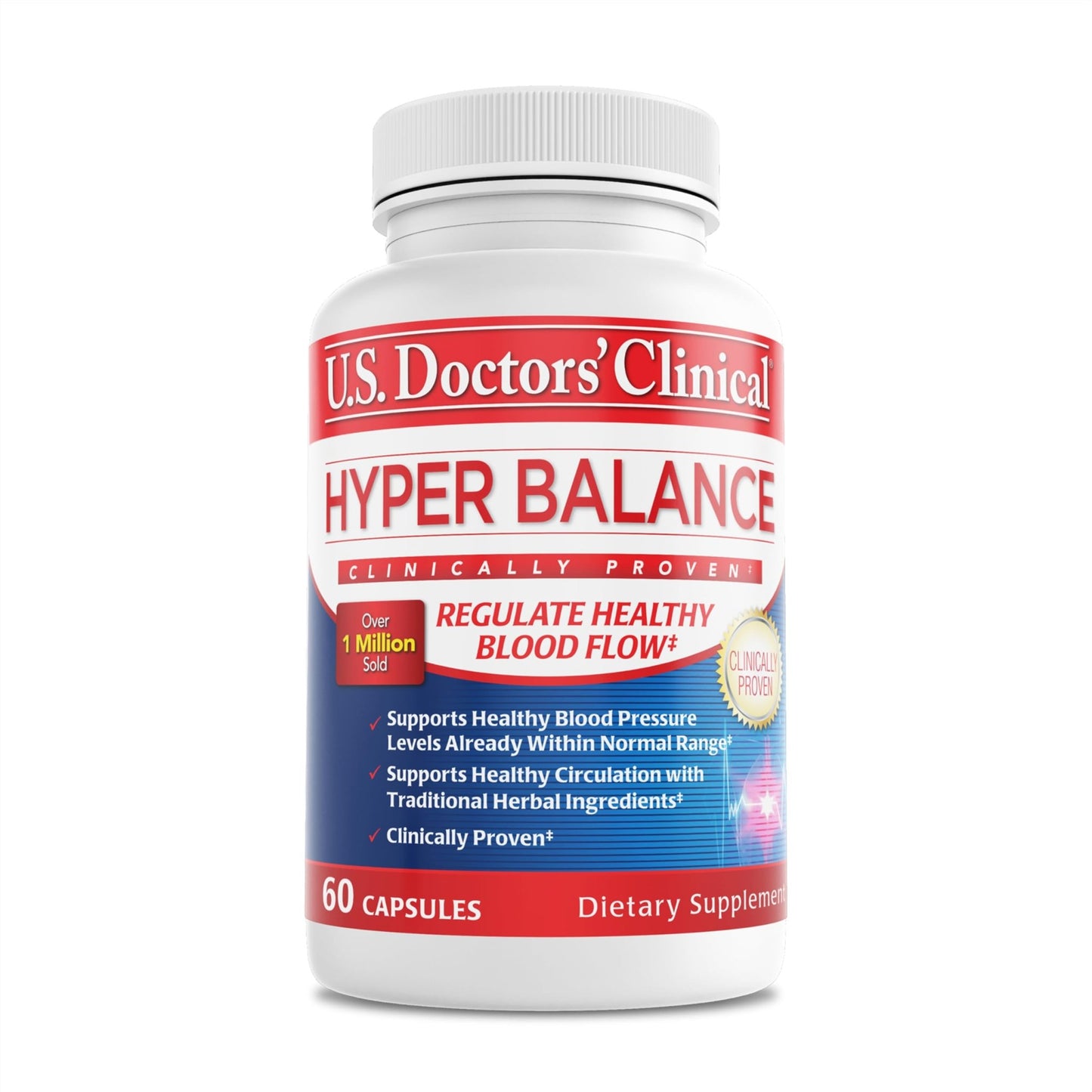 U.S. Doctors’ Clinical HyperBalance Herbal Support for Liver with Eucommia Bark, Senna, Wild Chrysanthemum to Promote Regulation (1 Month Supply – 60 Capsules) - dailyvitalstore