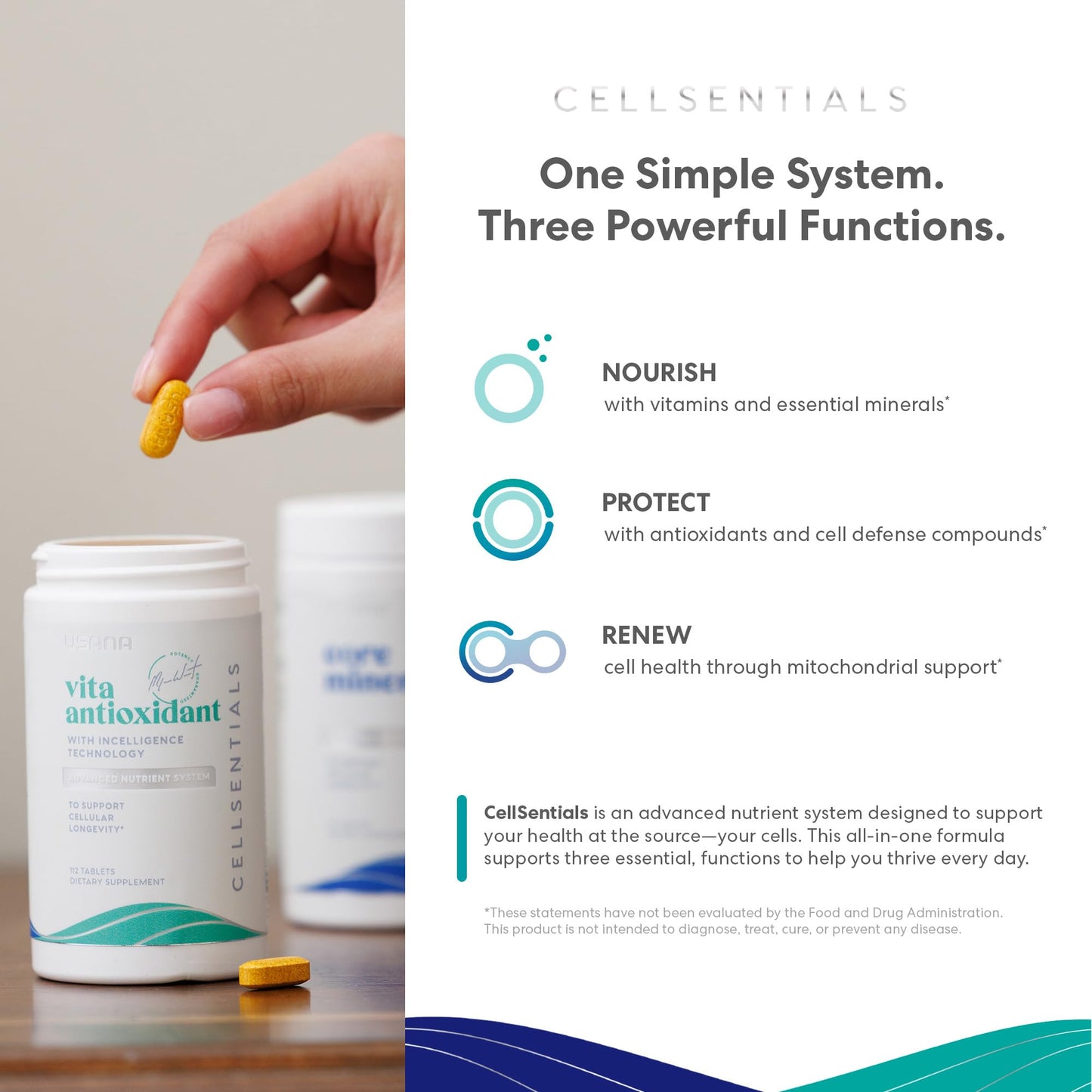USANA CellSentials - Core Minerals and Vita Antioxidant with InCelligence Technology to Support Total Body Health* - 112 Tablets Per Bottle - 28 Day Supply - dailyvitalstore