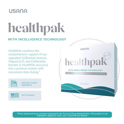 USANA HealthPak with InCelligence Technology and Essential Nutrients and Antioxidants to Support Total Body Health* – Convenient Daily AM/PM Packets – 56 Packets – 28 Day Supply - dailyvitalstore