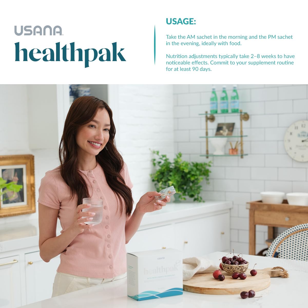 USANA HealthPak with InCelligence Technology and Essential Nutrients and Antioxidants to Support Total Body Health* – Convenient Daily AM/PM Packets – 56 Packets – 28 Day Supply - dailyvitalstore