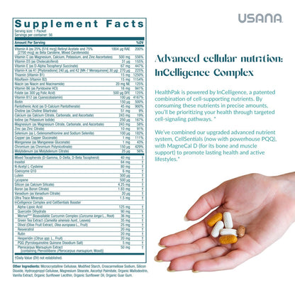 USANA HealthPak with InCelligence Technology and Essential Nutrients and Antioxidants to Support Total Body Health* – Convenient Daily AM/PM Packets – 56 Packets – 28 Day Supply - dailyvitalstore