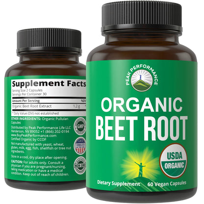 USDA Organic Beet Root Vegan Capsules. Beets Juice Powder Super Food Pills 1200 mg. Nitric Oxide Energy Boosting Beetroot Extract Capsules. Polyphenol Support Supplement for Women and Men - dailyvitalstore