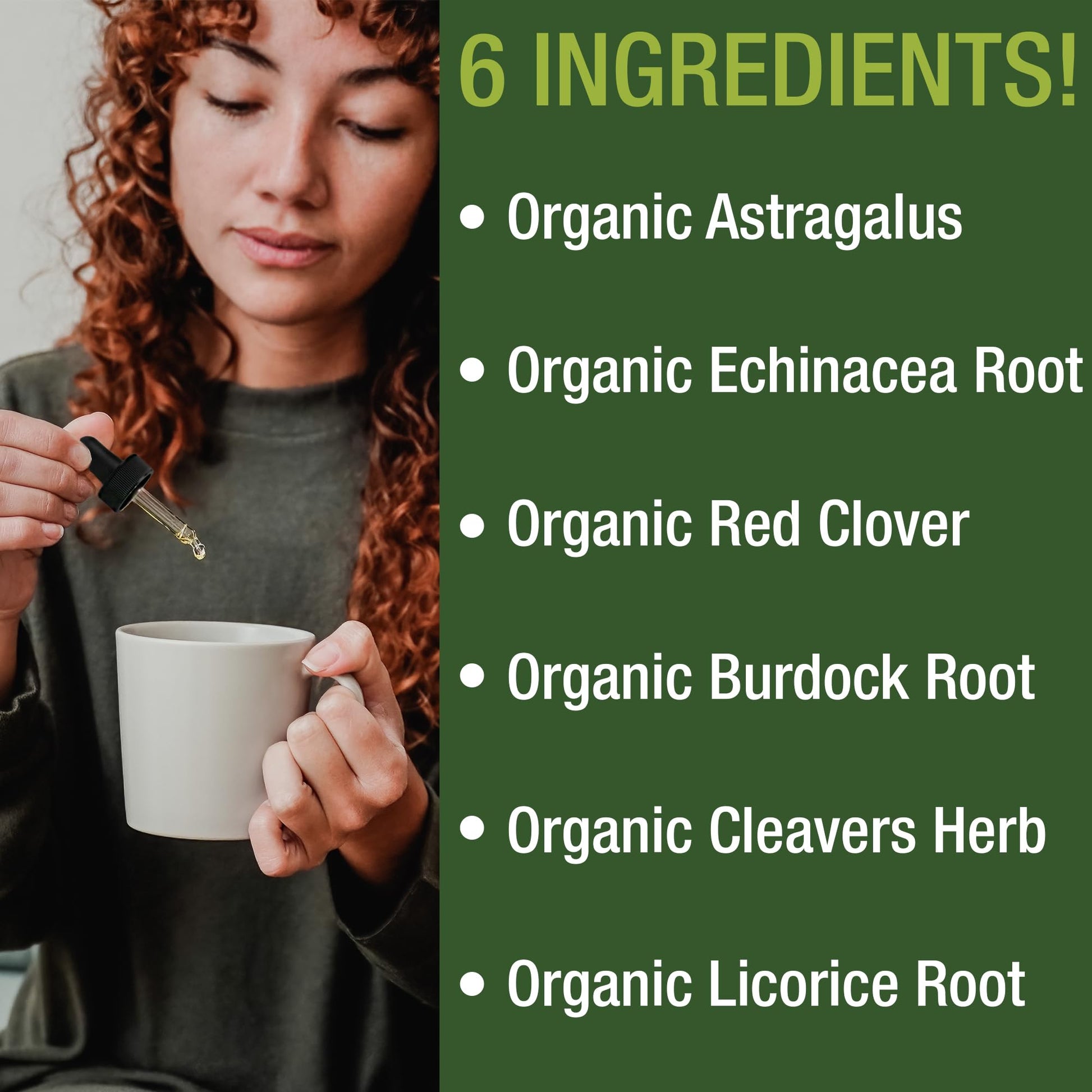 USDA Organic Lymphatic Drainage Drops. Sugar Free, Tasty 6-in-1 Lymph System Support for Detox, Cleanse. Vegan Supplement with Astragalus, Echinacea, Red Clover, Cleavers Herb, Licorice & Burdock Root - dailyvitalstore