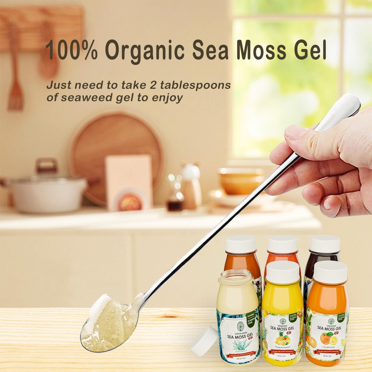 USMIRALAB Wildcrafted Sea Moss Gel for Purists： 6-Flavor Ritual Set (36oz) with Antioxidant Ocean Minerals | Pure Superfood Base Vegan - dailyvitalstore