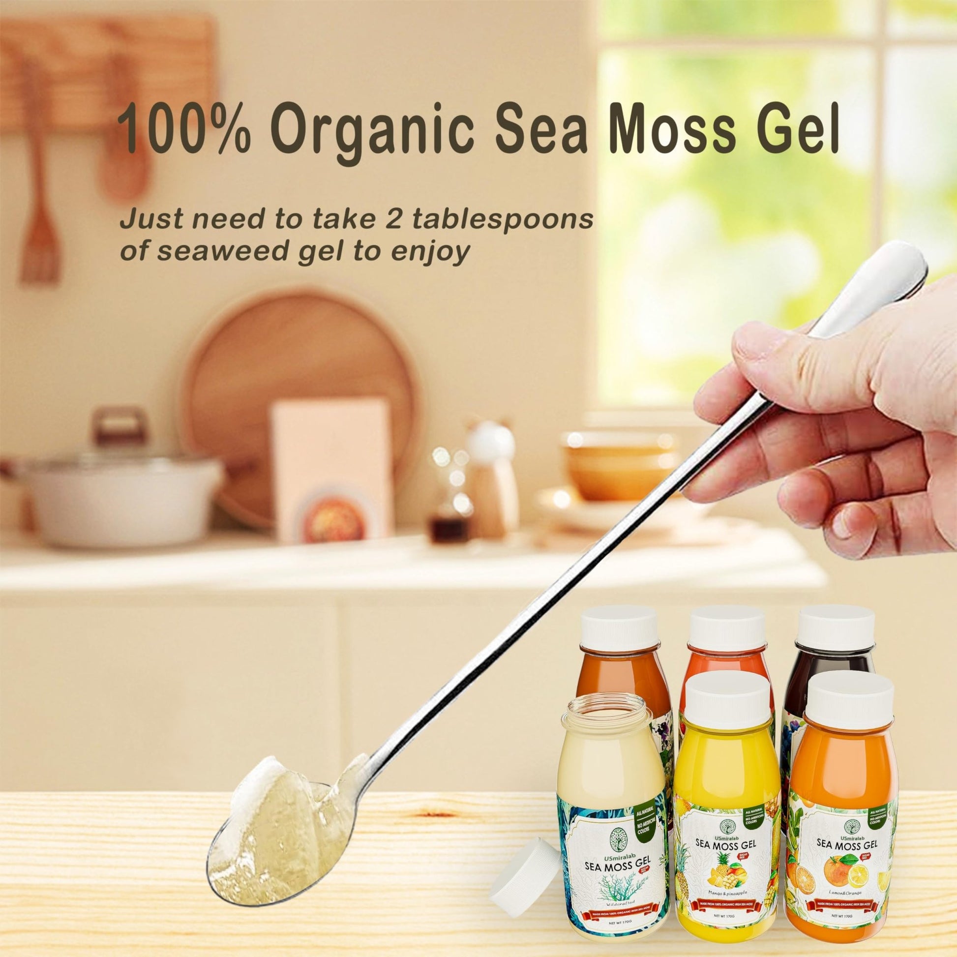 USMIRALAB Wildcrafted Sea Moss Gel for Purists： 6-Flavor Ritual Set (36oz) with Antioxidant Ocean Minerals | Pure Superfood Base Vegan - dailyvitalstore