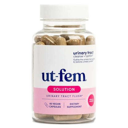 UT-Fem Solution - Fast-Acting Urinary Tract Flush for Women, Proactive UTI Support, Promotes Cleansing & Comfort, Clinical-Strength D-Mannose, Cranberry, and Natural Ingredients - 60 Vegan Capsules - dailyvitalstore
