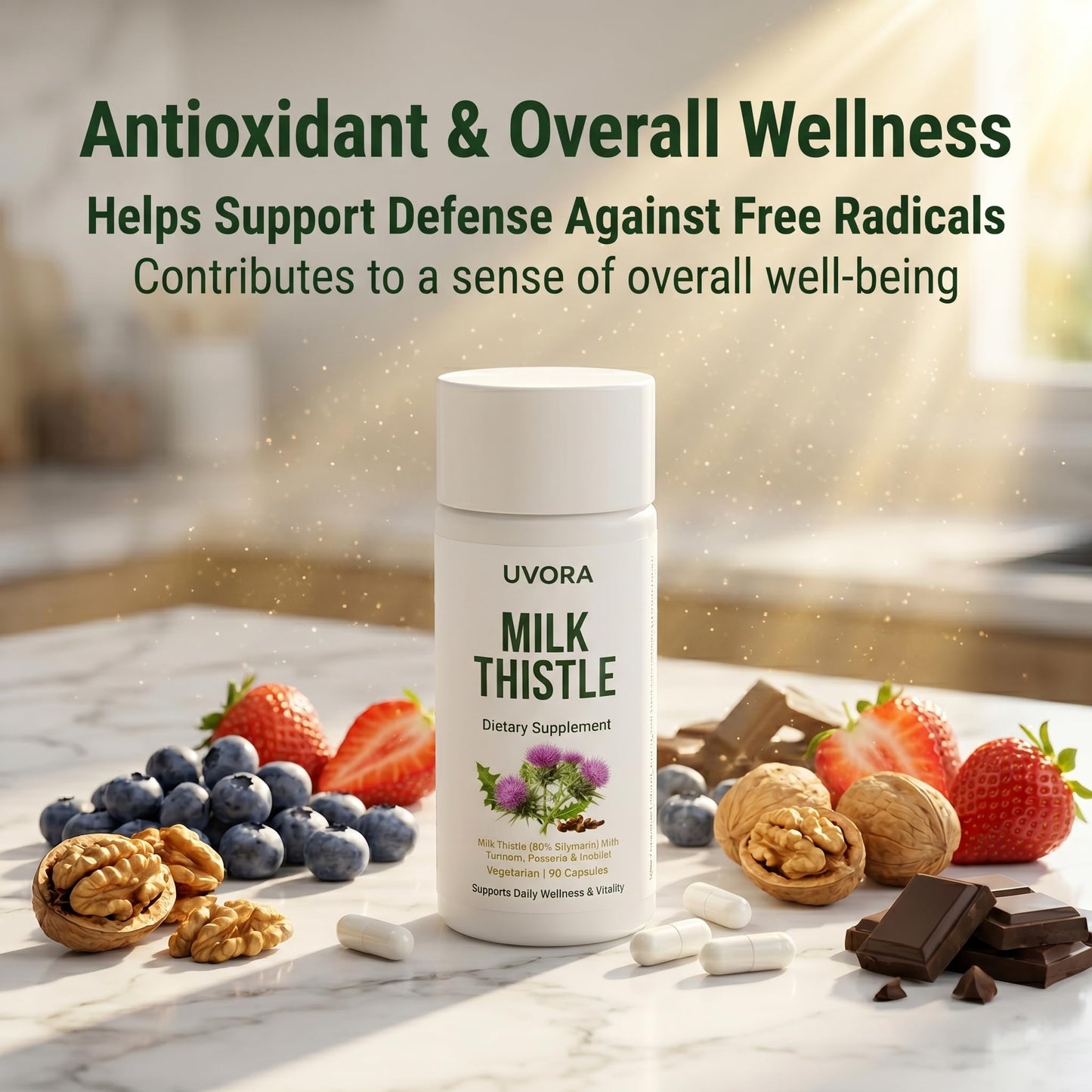 Uvora - Milk Thistle Extract,Uvora Premium Herbal Supplement with Milk Thistle Extract & Antioxidants – Supports Natural ification - dailyvitalstore