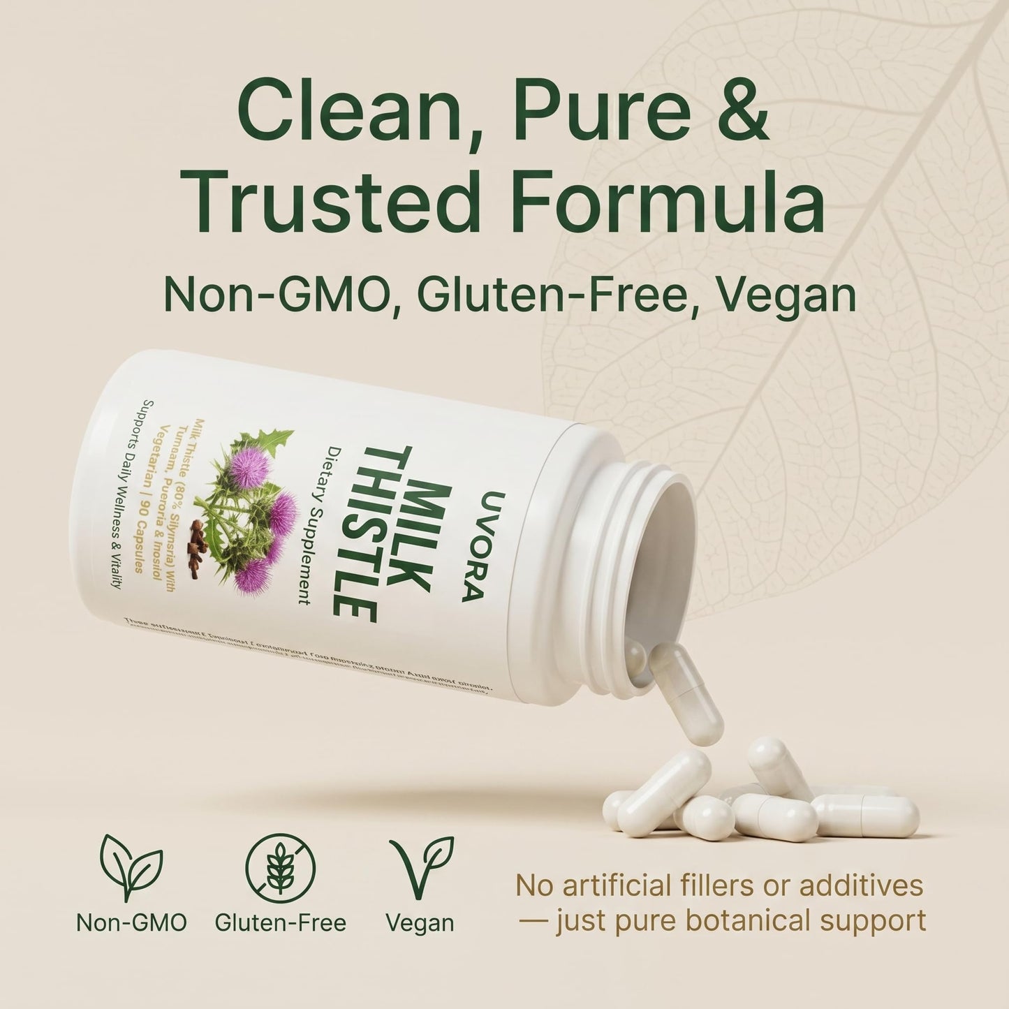 Uvora - Milk Thistle Extract,Uvora Premium Herbal Supplement with Milk Thistle Extract & Antioxidants – Supports Natural ification - dailyvitalstore